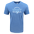 The Nations of Rugby Argentina Wordmark Supersoft Tee by WRS LAT is a unisex light-blue shirt that showcases the text "Argentina Rugby" along with a puma logo, offering exceptional comfort.