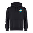 The EMB Canterbury Argentina Shield Club Hoodie features cozy sweatshirt fleece, a small Argentine flag on the left chest, and a white stripe on the right sleeve, making it ideal for Rugby fans to proudly display their style.