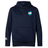 Show your rugby spirit with the navy blue Argentina Shield Club Lightweight Hoodie by EMB Canterbury. It features a front pocket, an embroidered shield with a blue and white flag, and a white logo on the left sleeve.