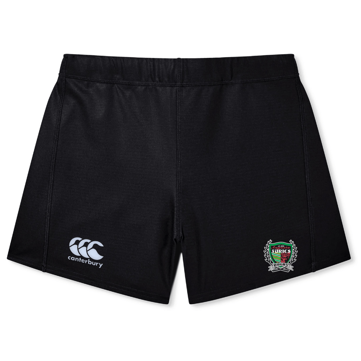EMB Canterbury Augusta Furies Women's Yokohama Short with logo on the left leg and a circular badge on the right leg.