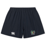 Navy blue Augusta Furies Yokohama shorts with a CCC logo on the left thigh and a team emblem on the right by EMB Canterbury.