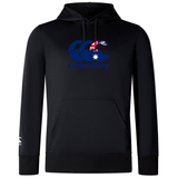 The WRS Canterbury Australia CCC Club Lightweight Hoodie showcases the iconic logo and a striking Australian flag design on the chest, made from durable polyester for style and resilience.
