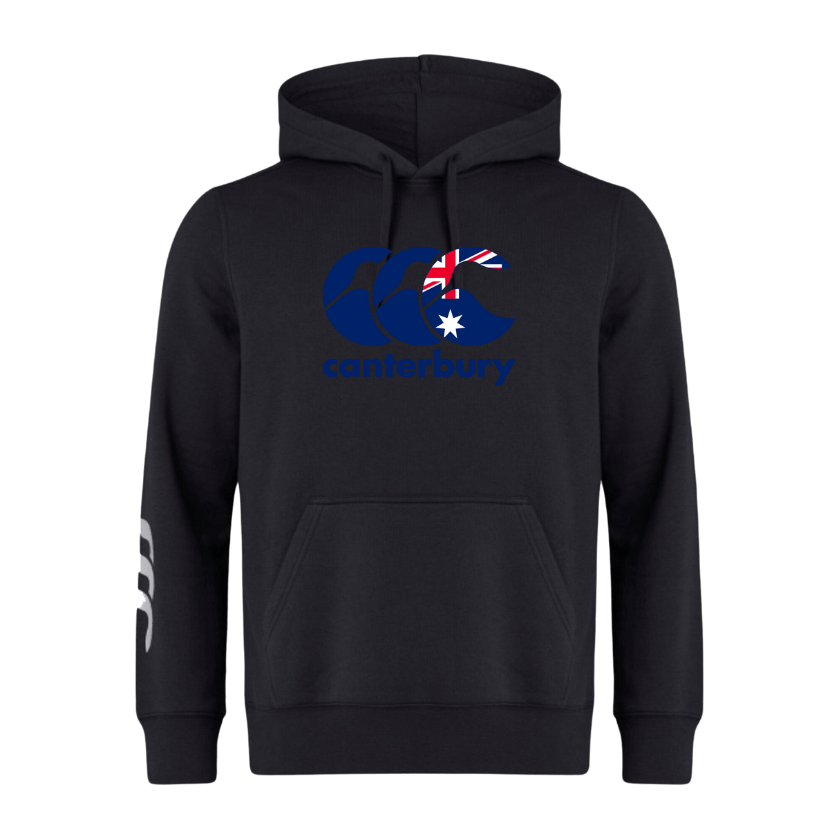 The WRS Canterbury Australia CCC Flag Club Hoodie features the iconic CCC logo with an Australian flag design on the chest.