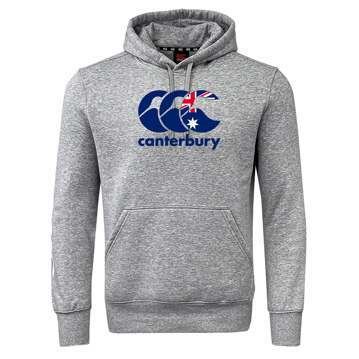 WRS Canterbury's Canterbury Australia CCC Flag Club Hoodie showcases the iconic overlapping Cs logo with an Australian flag design.