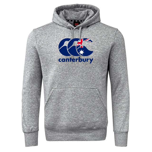 WRS Canterbury's Canterbury Australia CCC Flag Club Hoodie showcases the iconic overlapping Cs logo with an Australian flag design.