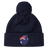 Navy blue pom-pom beanie featuring an Australia Shield emblem on the front by EMB Canterbury.