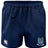 The Columbia Business Advantage Rugby Shorts by EMB Canterbury feature an elastic waistband, moisture-wicking fabric, the Canterbury logo on the left leg, and a CBS RFC crest on the right—perfect for rugby.