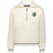 The EMB Augusta Women's Vintage British & Irish Lions Heritage Prep Pullover features a cream color, quarter-zip collar, grey stripe accents, and a four-color British & Irish Lions crest on the left chest.