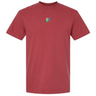 The British & Irish Lions Vintage Comfort Tee by EMB S&S Activewear is a plain maroon shirt with a small, colorful crest emblem centered on the upper chest.