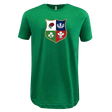 WRS LAT Nations of Rugby Vintage British & Irish Lions Supersoft Tee with a shield design featuring four quadrants, each containing a different white botanical illustration on a colored background.