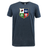 Navy blue Nations of Rugby Vintage British & Irish Lions Supersoft Tee featuring a colorful crest with four quadrants, each displaying a different botanical illustration inspired by the British & Irish Lions by WRS LAT.
