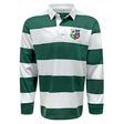 Green and white striped Nations of Rugby British & Irish Lions Vintage Classic jersey with a crest on the left chest, displayed on a plain background.