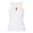 The Women's USA Rugby Heritage Baby Rib Tank by EMB S&S Activewear is a white sleeveless top featuring the USARFU logo with a gold and red eagle and acronym on the chest.