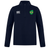 The Brazil Club Shield 1/4 Zip Training Top by EMB Canterbury is a navy long-sleeve rugby training top crafted from bonded fleece, featuring the iconic Canterbury logo and a Brazil-themed shield on the chest.