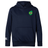 The Brazil Shield Club Lightweight Hoodie by EMB Canterbury, in navy blue, showcases a striking Brazil shield crest on the chest and a Canterbury logo on the sleeve, ideal for rugby supporters.