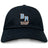 The EMB S&S Activewear Ballantyne Ridge Wolves Adult Low-Profile Cotton Twill Dad Cap is black with "BR" above "Wolves Rugby" embroidered in orange and white on the front.