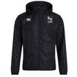 The Ballantyne Ridge Wolves Club Vaposhield Stadium Jacket by EMB Canterbury features padded insulation, a water repellent finish, and "Canterbury" and "BR Wolves Rugby" logos on the chest.