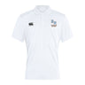 The Ballantyne Ridge Wolves Club Dry Polo by Canterbury is a white, short-sleeve polo with collar, featuring embroidered Canterbury and "BR Wolf" logos. Made with Vapodri Technology for breathable comfort to keep you cool.