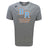 The Ballantyne Ridge Wolves Tempo Vapodri T-Shirt by WRS Canterbury is a gray short-sleeve athletic shirt featuring bold orange and blue "BR" and "Wolves Rugby" graphics, ideal for moisture-wicking comfort during sports or casual wear.