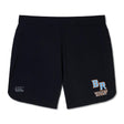 The Ballantyne Ridge Wolves Elite Woven Short by EMB Canterbury features the "Canterbury" logo on the left leg, "BR Wolves Rugby" text in white and orange on the right leg, and convenient zippered pockets.