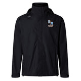 The Ballantyne Ridge Wolves Elite Storm Jacket by EMB Canterbury is a black, breathable pitchside jacket with the "BR" logo and "WHAK HOOP" text on the left chest, shown against a white background.