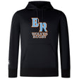 The Ballantyne Ridge Wolves Club Lightweight Hoodie by WRS Canterbury features bold "BR" lettering above "Wolves Rugby" in orange and white on the front, plus a small logo on the left sleeve.