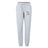 The Ballantyne Ridge Wolves Women's Leisure Sweatpant by EMB Canterbury features a light gray color, drawstring waist, elastic cuffs, and "BR" with "WOLVES" in blue and gold on the left thigh—ideal for sporty style or relaxing comfort.