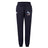 The Ballantyne Ridge Wolves Women's Leisure Sweatpant by Canterbury features a navy jogger style, drawstring waist, "BR Wolves Rugby" logo on the left thigh, and a white EMB Canterbury logo on the right thigh.