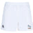 The Ballantyne Ridge Wolves Advantage Rugby Shorts by EMB Canterbury feature moisture-wicking white fabric, an elastic waistband, the Canterbury logo on the left leg, and a "BR Wolves Rugby" emblem on the right leg.