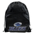 The Blues Super Rugby Drawstring Bag by DryWorld is a stylish and functional black drawstring backpack featuring a front zipper pocket and the word "BLUES" in blue and white beneath a mountain-like logo. Perfect for Blues Super Rugby fans.