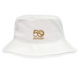 The EMB S&S Activewear USA Rugby 50th Anniversary Crusher Bucket Cap features an embroidered "50 USA Rugby" logo on the front, celebrating five decades of USA Rugby.