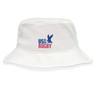 Stay stylish with the EMB S&S Activewear USA Rugby Throwback Crusher Bucket Hat, made from cotton twill for comfort and sun protection. Features a blue eagle graphic and bold blue and red "USA RUGBY" text on the front.