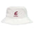 The Washington State University Crusher Bucket Cap by EMB S&S Activewear is a white cotton twill hat with a maroon rugby-themed logo and "RUGBY" on the front, combining classic style and sun protection.