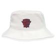 The EMB S&S Activewear Charlotte Cardinals Rugby Club Crusher Bucket Cap features a red and black logo on white cotton twill—offering stylish sun protection for any fan.
