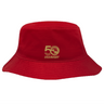Embrace USA Rugby's 50th Anniversary with the EMB Alpha Broder red Crusher Bucket Cap, featuring a gold "50" logo and "USA Rugby" text.