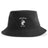The Northeastern University Men's Rugby Crusher Bucket Cap by EMB S&S Activewear is a black cotton twill hat featuring the team's husky head logo on the front.