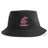 The Washington State University Crusher Bucket Cap by EMB S&S Activewear is a black cotton twill hat featuring a maroon and white cougar logo above "RUGBY" on the front, combining style with sun protection.
