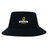 The Chicago Riot Crusher Bucket Cap by EMB S&S Activewear is a black cotton twill hat with the "Chicago Riot Rugby Football Club" logo in gold, white, and black. This stylish cap is perfect for sun protection at any outdoor event.