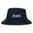 The USA Para Powerlifting Crusher Bucket Cap by EMB S&S Activewear features a black cotton twill design with "USA Para Powerlifting" and a barbell graphic in red, white, and blue—ideal for sun protection for athletes and fans.
