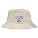 Nations of Rugby Scotland Rugby Crusher Bucket Hat with EMB Alpha Broder logo embroidered on the front.