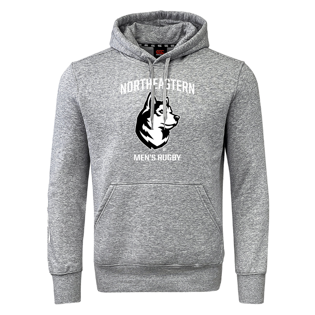 The Northeastern University Men's Rugby Club Hoodie by WRS Canterbury features “Northeastern Men’s Rugby” and a husky logo on the front—a must-have for any rugby fan’s hoodie collection.