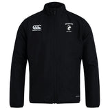 The Northeastern University Men's Rugby Club Track Jacket by EMB Canterbury features long sleeves, a lightweight tracksuit feel, and Canterbury and Northeastern logos on the chest.