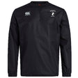 The Northeastern University Men's Rugby Club Vaposhield Contact Top by EMB Canterbury is a black long-sleeve top with the Canterbury logo and "Northeastern Men's Rugby" on the chest, featuring water-repellent Vaposhield technology.