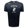The Northeastern University Men's Rugby Tempo Vapodri T-Shirt by WRS Canterbury features "NORTHEASTERN MEN'S RUGBY" and a husky graphic on the front, plus a Canterbury logo. This black athletic tee is moisture-wicking—ideal for training or casual wear.