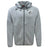 The EMB Canterbury Northeastern University Men's Rugby Tempo Vapodri Full-Zip Hoodie features a light grey design with a hood, drawstrings, chest logos, and moisture-wicking fabric for comfort and dryness.