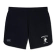 The Northeastern University Men's Rugby Elite Woven Short by EMB Canterbury features a white rugby logo on the right leg, a small Canterbury logo on the left, and zippered pockets—ideal gym shorts for comfort and style.
