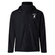 Stay dry in the EMB Canterbury Northeastern University Men's Rugby Elite Storm Jacket, a black breathable rain jacket with a hood, white team logo on the left chest, and Canterbury logo on the right shoulder.