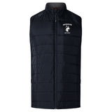 The Northeastern University Men's Rugby Elite Microlite Gilet by EMB Canterbury features a black design, zip front, Thermoreg fleece for warmth, and the team logo on the left chest.