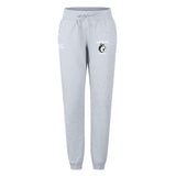 Light gray Northeastern University Men's Rugby Women's Leisure Sweatpant by EMB Canterbury, featuring a drawstring waist, elastic cuffs, and a printed Husky logo on the left thigh.