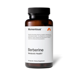 A bottle of Momentous Berberine contains 60 capsules designed to support cardiovascular health and metabolic efficiency.